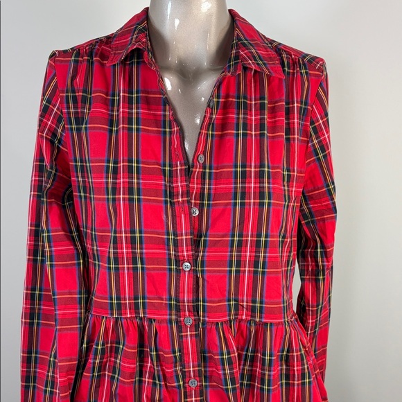 JCrew Tartan Plaid Button-Up Dress with pockets - Picture 2 of 6